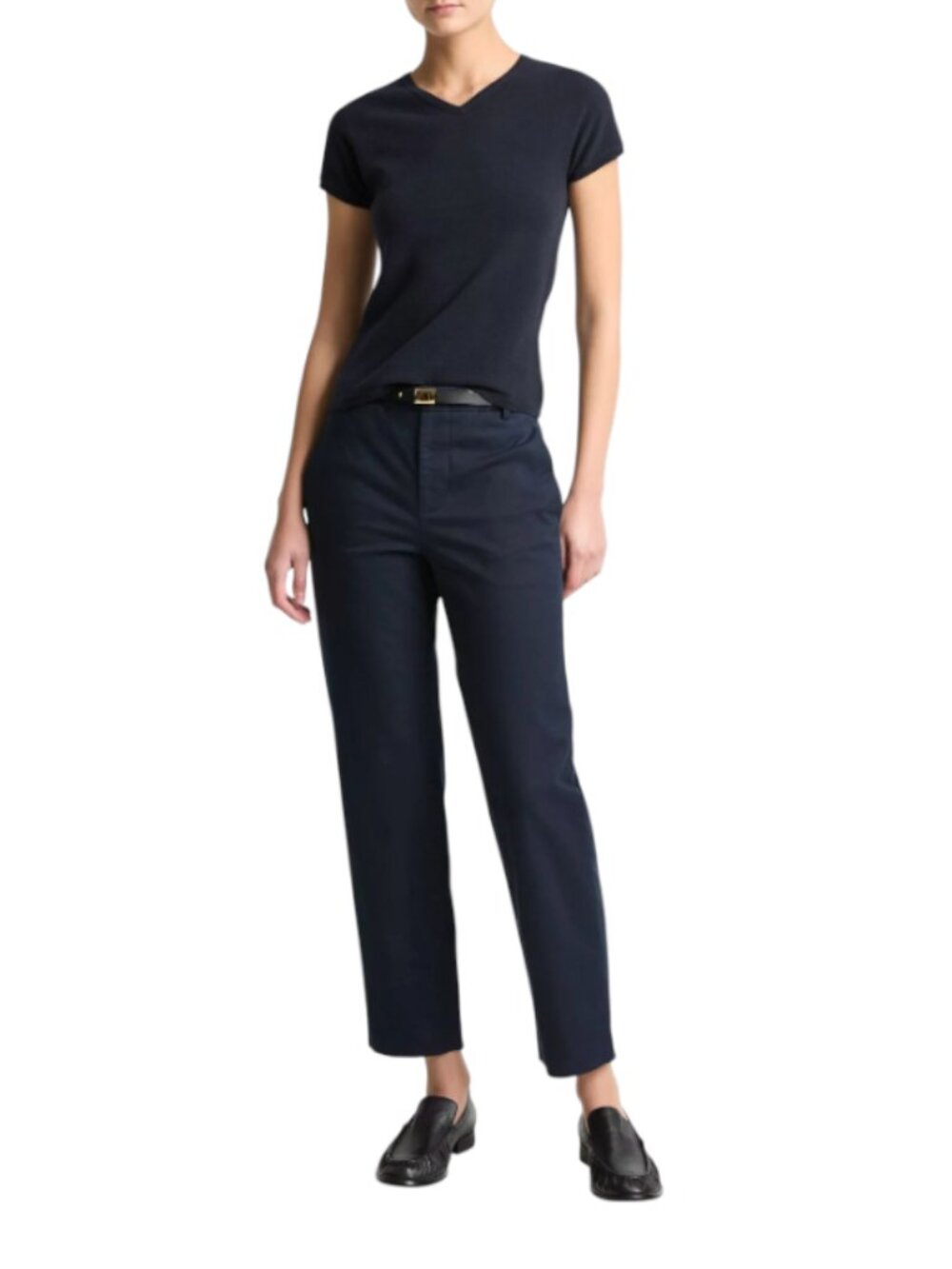 Vince Avery Italian Stretch Chino Pants Womens 8 Navy Blue Cotton High Rise